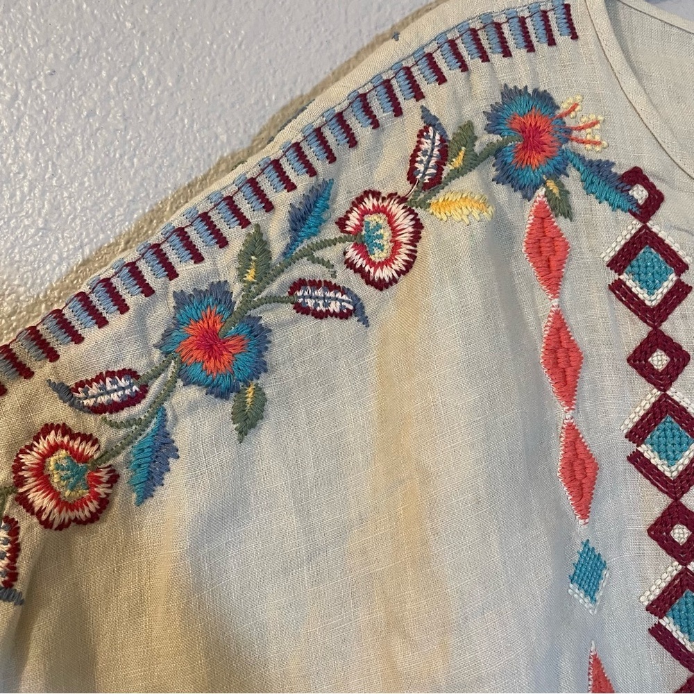 Johnny Was JW poncho tunic top. Size XS. Oversized Boho. Pre-owned. - Picture 4 of 9